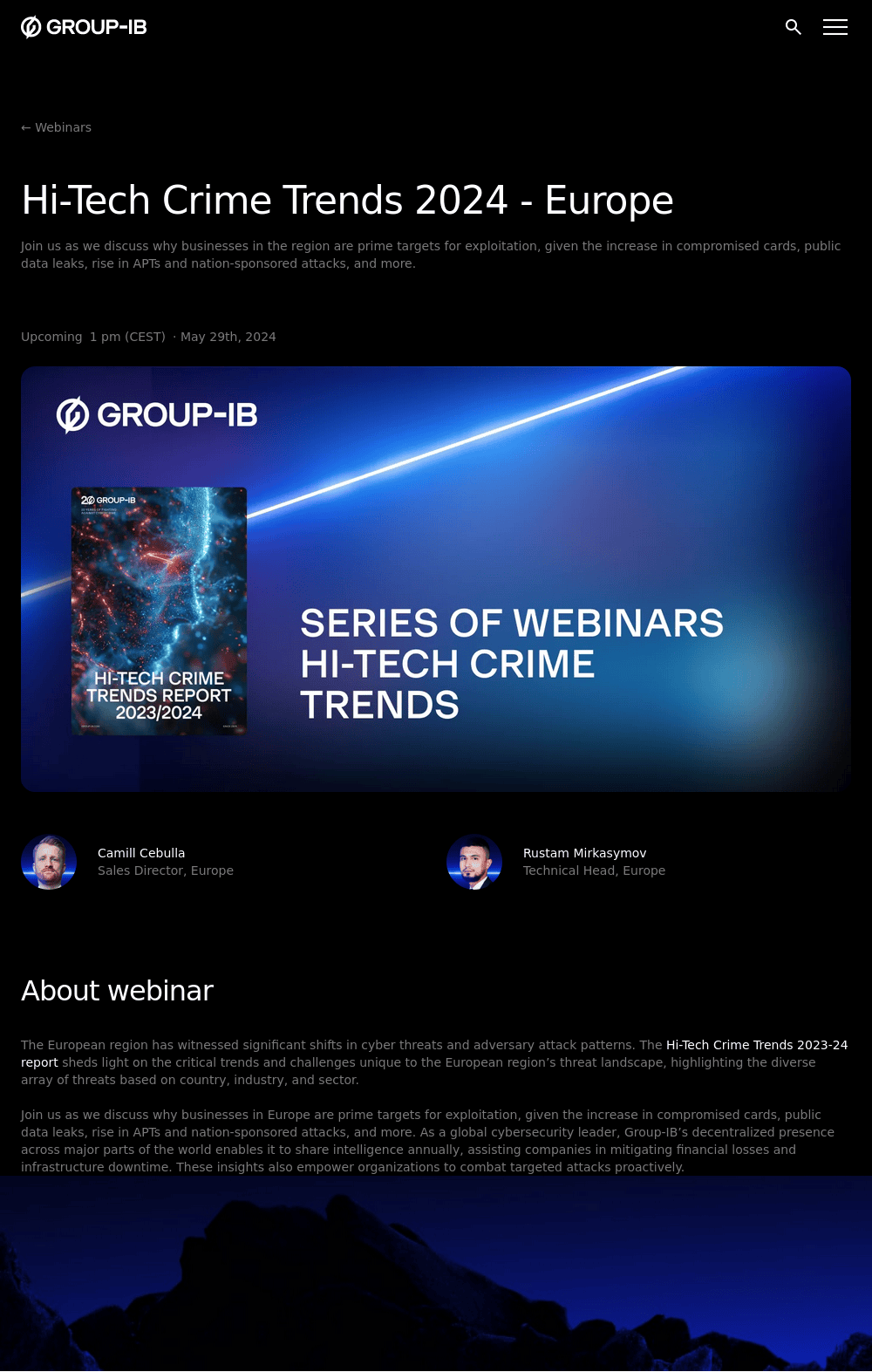 GROUP-IB WEBINAR: HI-TECH CRIME TRENDS 2024 - EUROPE