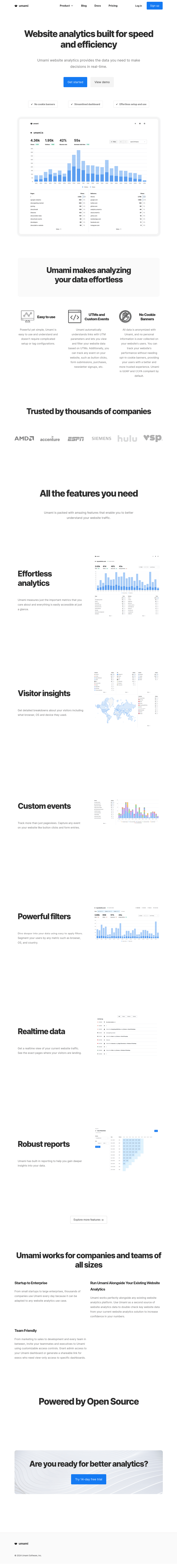 UMAMI - WEBSITE ANALYTICS BUILT FOR SPEED AND EFFICIENCY